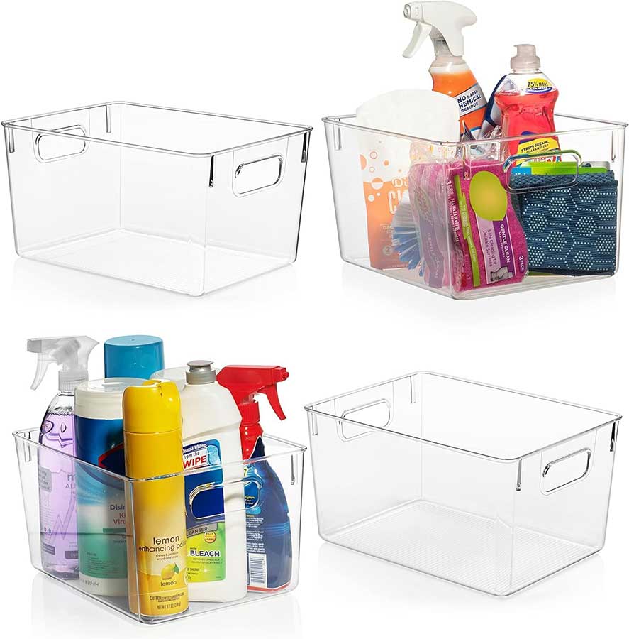 ClearSpace Clear Plastic Storage Bins – Pantry Organizers & Storage Containers, Cabinet Organizer - Home Organization Must Haves for Kitchen, Laundry