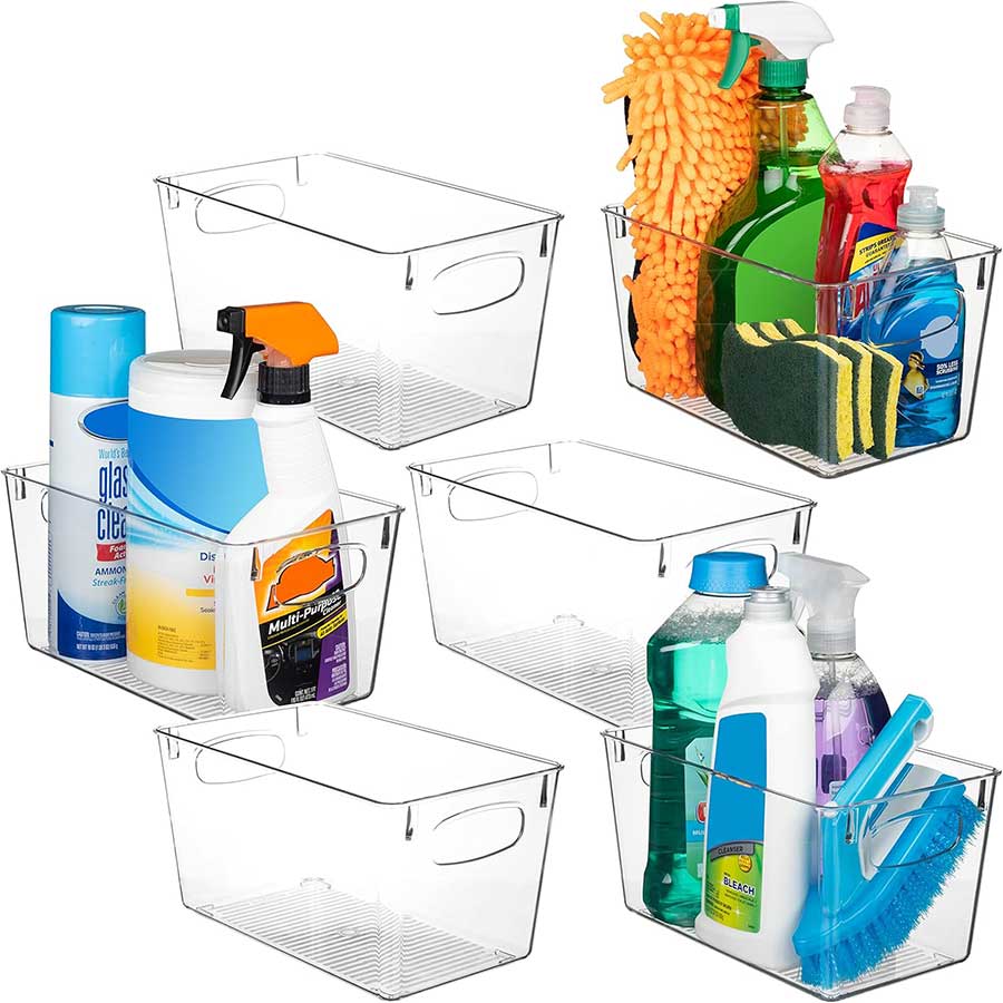 ClearSpace Clear Plastic Storage Bins – Perfect Kitchen Organization and Storage or Pantry Storage – Fridge Organizer, Pantry Organization and Clear Storage