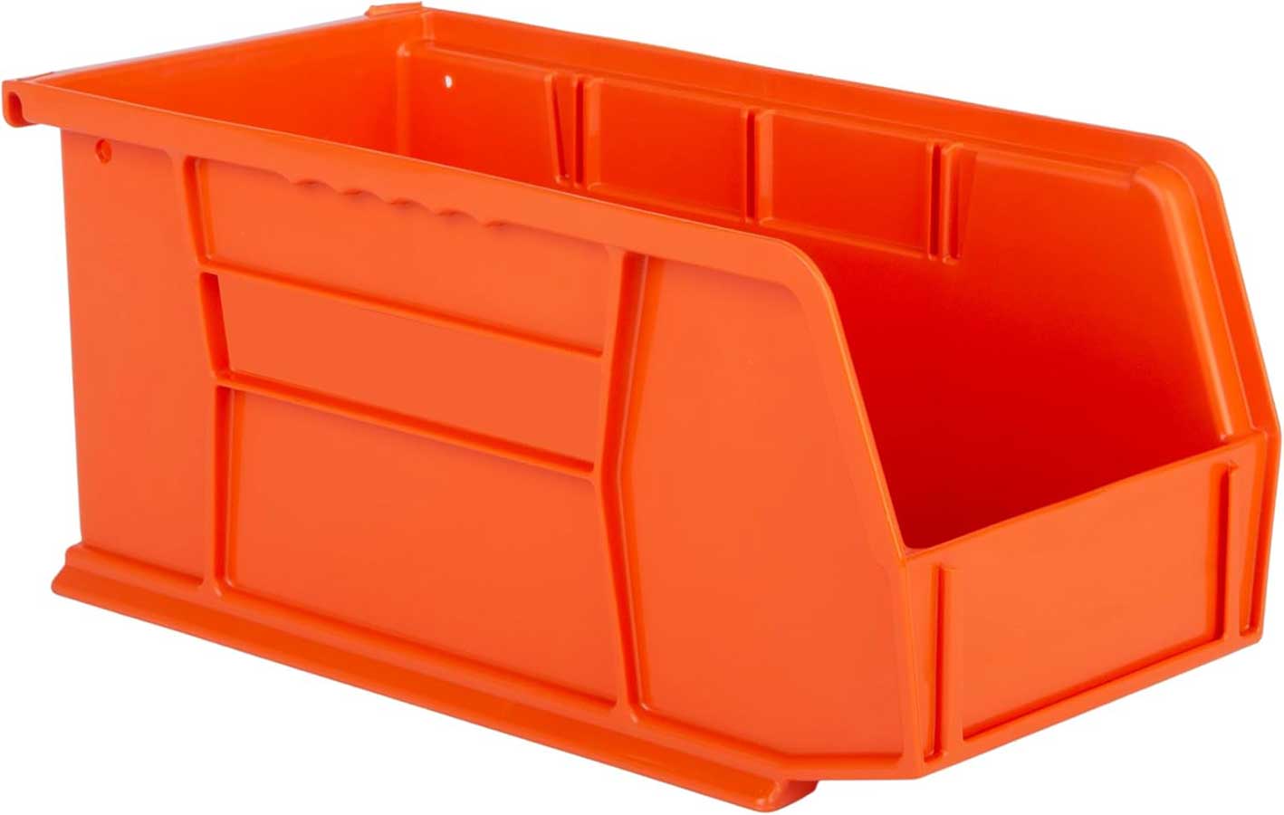 Hudson Exchange 11" x 5-1/2" x 5" Plastic Stackable Storage Bin and Hanging Container (Orange, 1 Pack)
