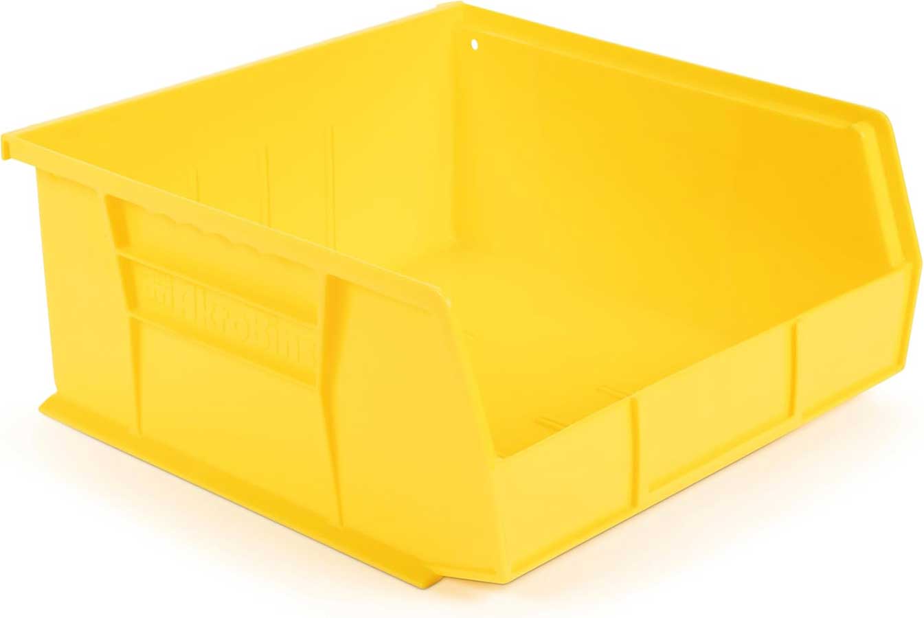 Hudson Exchange 11" x 11" x 5" Plastic Stackable Storage Bin and Hanging Container (Yellow, 1 Pack)