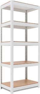 HOMEDANT House 5 Tier 24.1" W Laminated Metal Shelving Unit Adjustable Storage Utility Rack Heavy Duty Shelves Organization Multipurpose Shelf Kitchen Garage Pantry Closet 1 Pack
