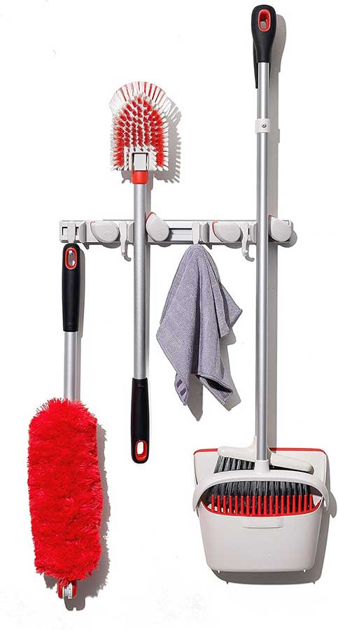 OXO Good Grips Wall-Mounted Mop and Broom Organizer 3"x5"x17"