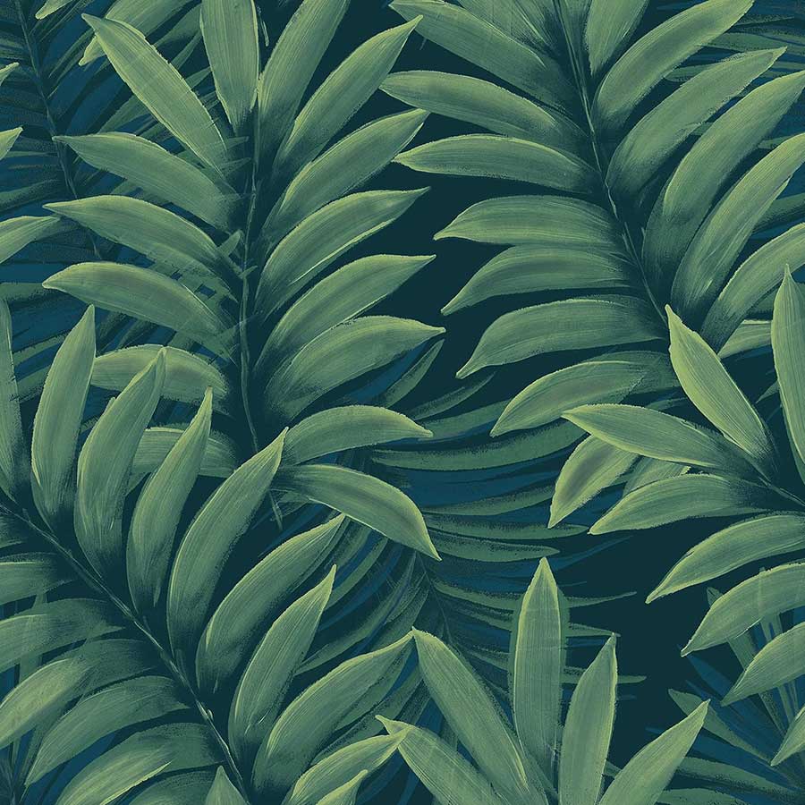 Tempaper Moody Green Palm Leaves Removable Peel and Stick Wallpaper, 20.5 in X 16.5 ft, Made in The USA