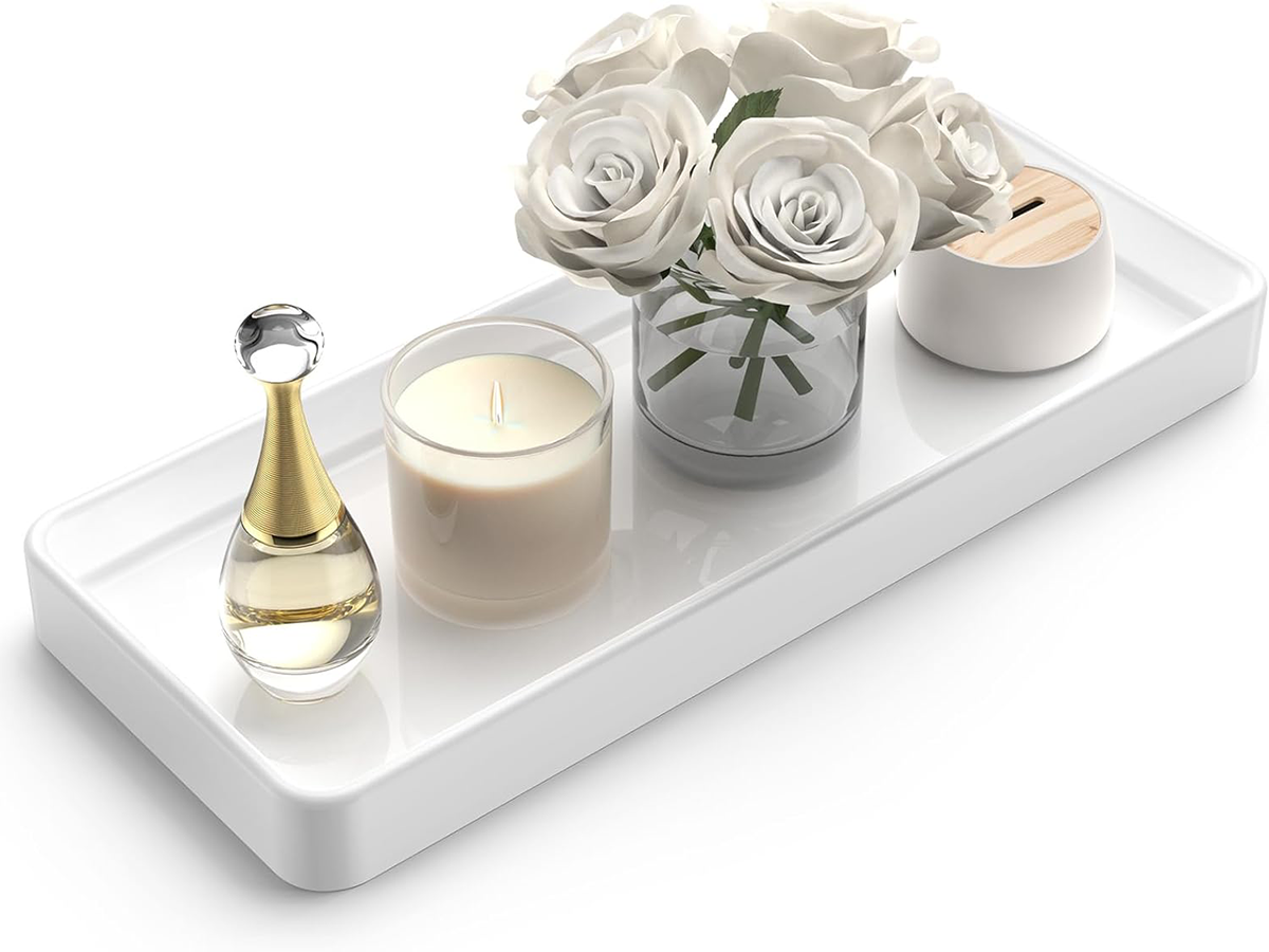 Gurygo 12" Countertop and Vanity Tray - Kitchen Tray for Soap Bottles - Rectangular Vanity Tray for Bathroom - Vanity Trays for Bathroom - Kitchen Soap