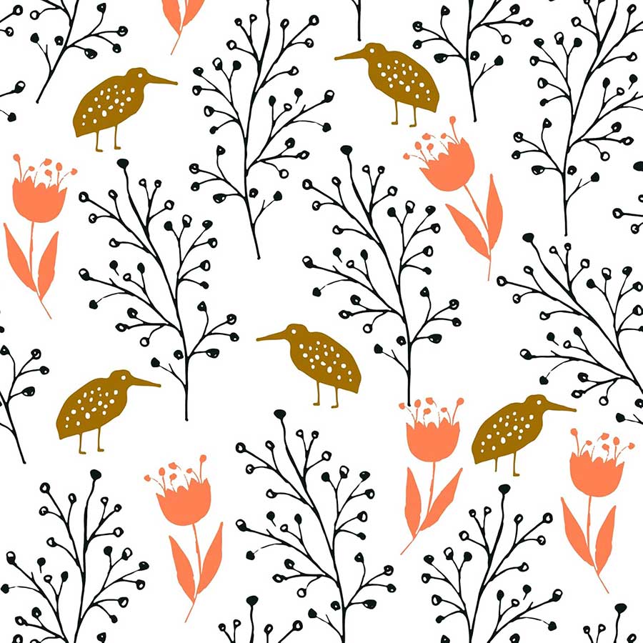 Jeweluck Floral Wallpaper Peel and Stick Wallpaper Floral Contact Paper 17.7inch×196.8inch Flower Bird Removable Wallpaper Peel and Stick Vintage Floral
