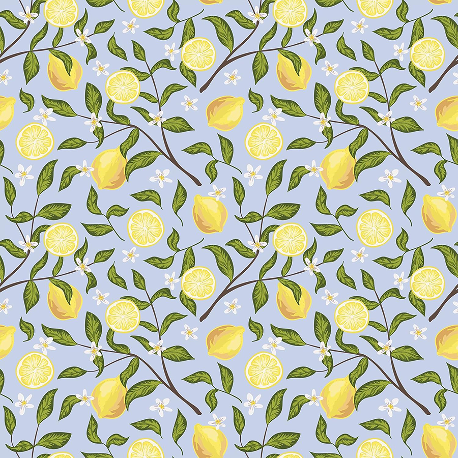 VEELIKE Lemon Wallpaper Stick and Peel Vintage Lemon Branches Fruit Wallpaper for Kitchen Bedroom Bathroom 17.7''x118'' Removable Self