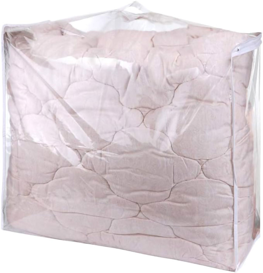 DiClavus Set of 2 With Handles, Zippered Clear Vinyl Storage Bags 24x20x11 Inch, Organizer for Clothes, Space Saver PVC Comforter Clear Storage Bags