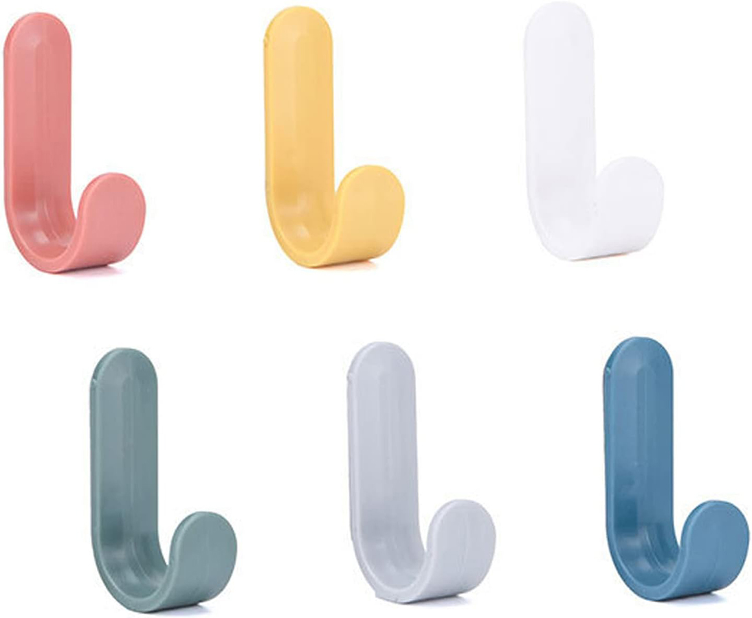 12 Pack Adhesive Hooks Utility Wall Hooks Key Hooks for Wall Decorative Key Holder Rack Self Adhesive Wall Hooks for Towels, Hats, Shower, Kitchen