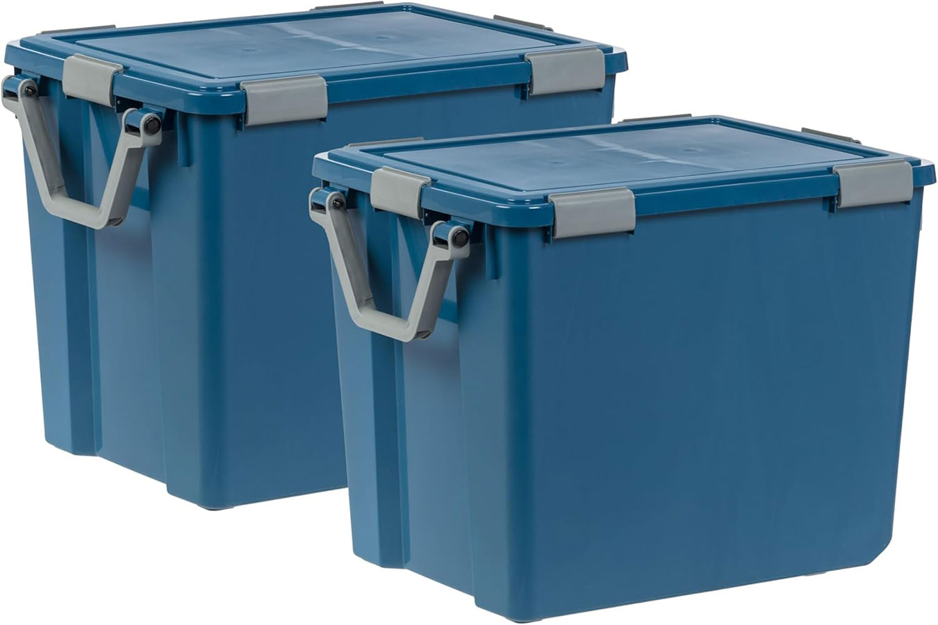 IRIS USA WeatherPro 103 Qt Eco-Friendly Storage Bins with Lids, 2 Pack, BPA-Free Plastic Gasket Box with Tight Latch and Seal, Stackable Nestable Tote Tub